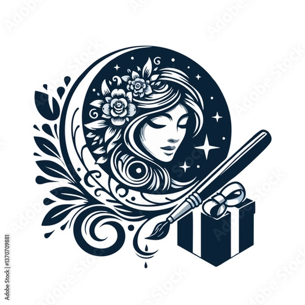 Obraz gift vector logo