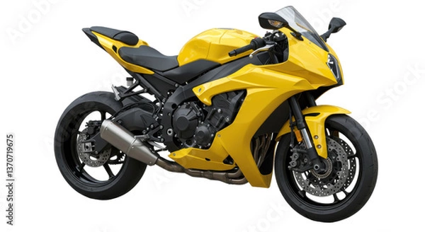 Fototapeta Isolated Yellow Motorcycle