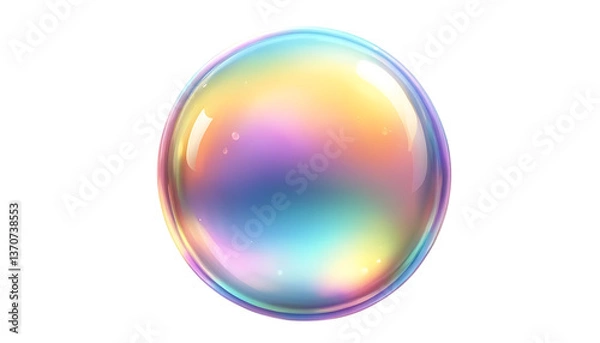 Obraz Iridescent Soap Bubble with Colorful Reflections png