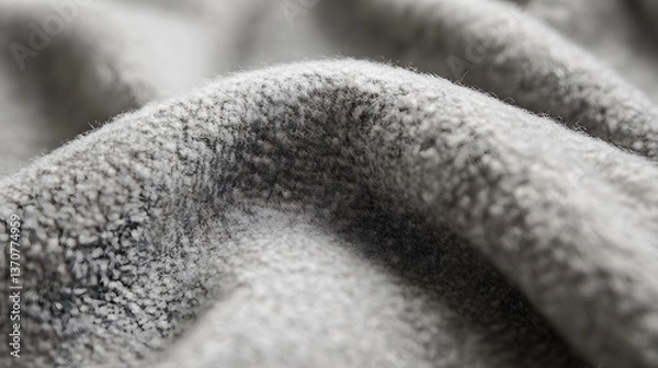 Fototapeta Soft Grey Fleece Fabric Texture Close Up