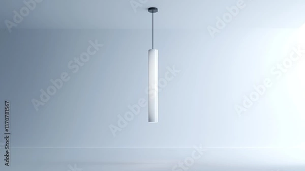Fototapeta 3D Cylindrical Pendant Light Floating on an Empty White Background