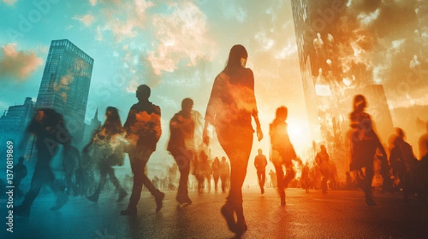 Fototapeta Society is adapting to the new normal while embracing positive changes.