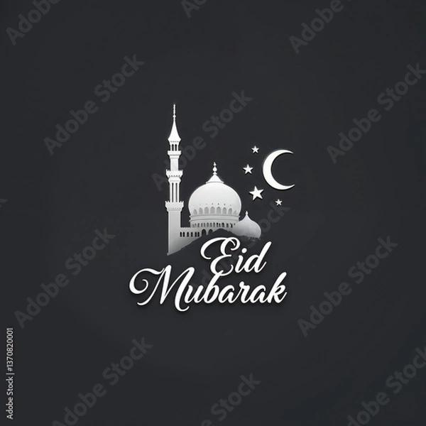 Fototapeta Eid Mubarak Greetings Card Design, Eid Mubarak post, Islamic concept vertical image	