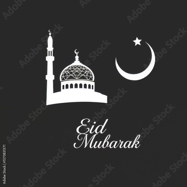 Obraz Eid Mubarak Greetings Card Design, Eid Mubarak post, Islamic concept vertical image	
