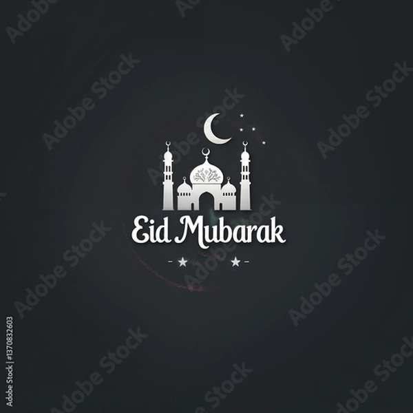 Obraz Eid Mubarak Greetings Card Design, Eid Mubarak post, Islamic concept vertical image	
