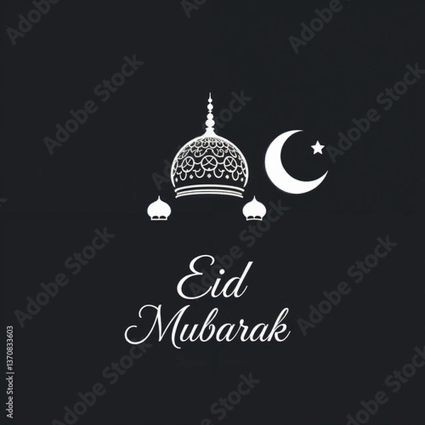 Obraz Eid Mubarak Greetings Card Design, Eid Mubarak post, Islamic concept vertical image	
