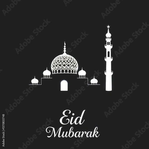 Obraz Eid Mubarak Greetings Card Design, Eid Mubarak post, Islamic concept vertical image	
