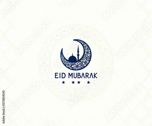 Obraz Eid Mubarak Greetings Card Design, Eid Mubarak post, Islamic concept vertical image	
