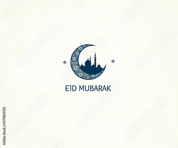 Obraz Eid Mubarak Greetings Card Design, Eid Mubarak post, Islamic concept vertical image	
