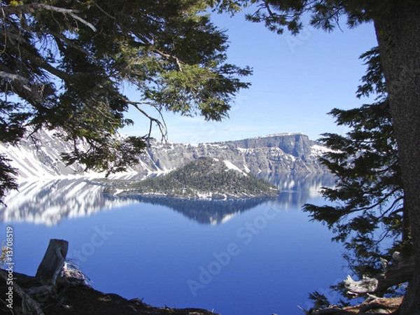 Obraz crater lake in morning