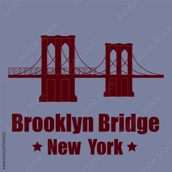 Obraz Brooklyn Bridge New York. Vector
