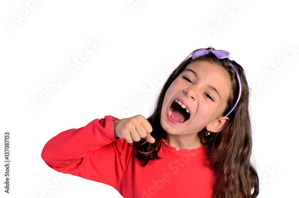 Obraz child girl singing