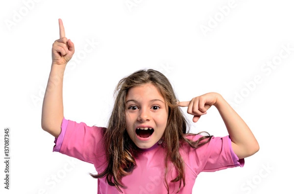 Obraz little girl pointing