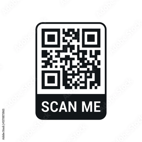 Fototapeta QR Code with Scan Me Call to Action for Digital Engagement and Interaction