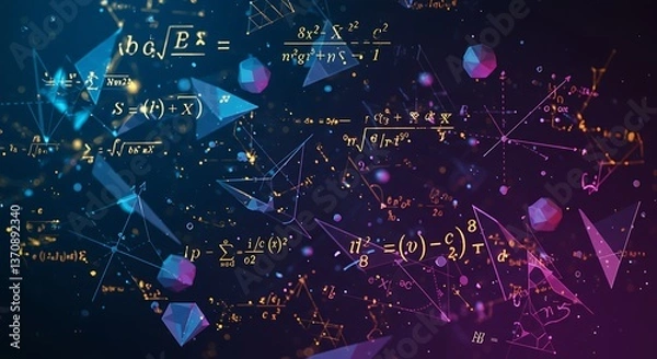 Fototapeta Mathematics in Motion: Abstract Data Network for STEM Education. Mathematics and Statistics Awareness Month