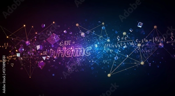Fototapeta Mathematics in Motion: Abstract Data Network for STEM Education. Mathematics and Statistics Awareness Month