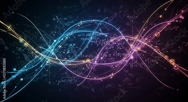 Fototapeta Mathematics in Motion: Abstract Data Network for STEM Education. Mathematics and Statistics Awareness Month