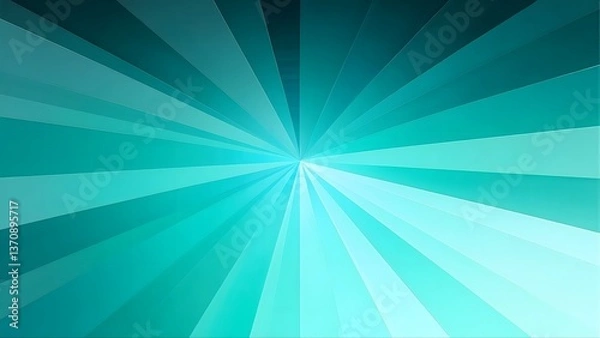 Fototapeta Geometric Teal and Turquoise Design - Abstract Burst Effect