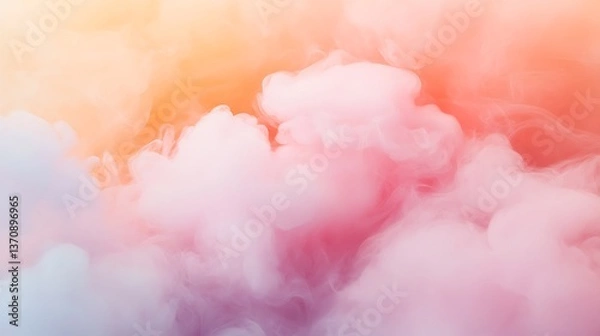 Obraz Pastel smoke abstract art with soft swirls against dark background, creative digital wallpaper in high resolution