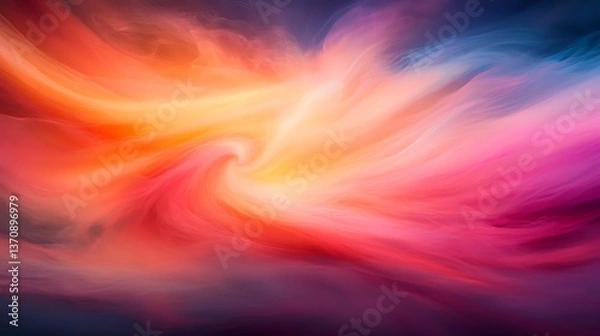 Obraz Pastel smoke abstract art with soft swirls against dark background, creative digital wallpaper in high resolution