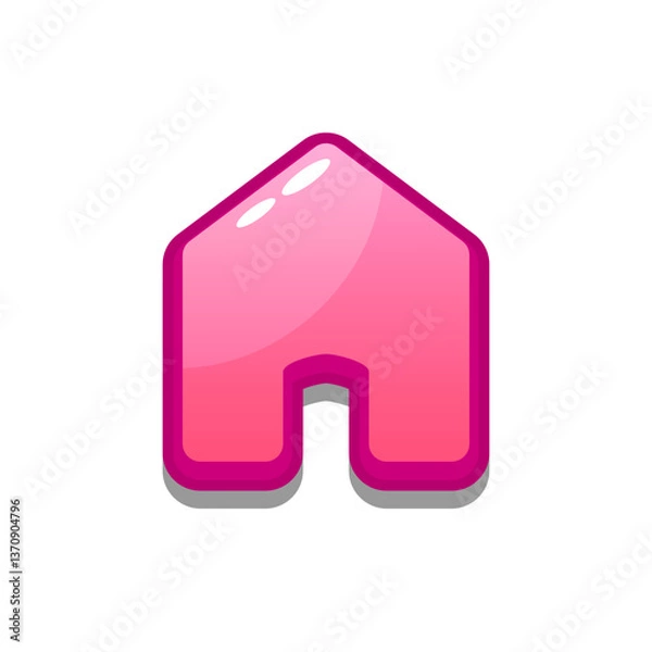 Fototapeta A vibrant, cartoon-style house icon. Perfect for games, apps, loot crates, rewards, or in-game purchases. Enhance your UI with this eye-catching present icon