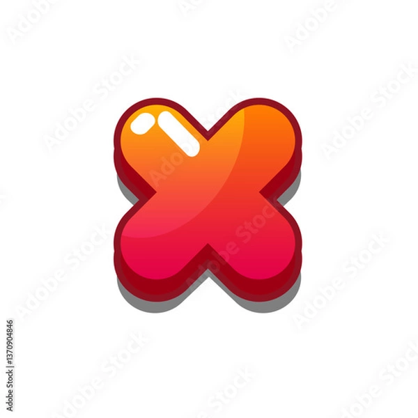 Fototapeta A vibrant, cartoon-style close icon. Perfect for games, apps, loot crates, rewards, or in-game purchases. Enhance your UI with this eye-catching present icon