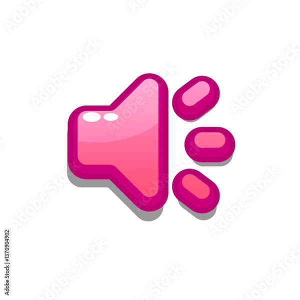 Fototapeta A vibrant, cartoon-style sound icon. Perfect for games, apps, loot crates, rewards, or in-game purchases. Enhance your UI with this eye-catching present icon