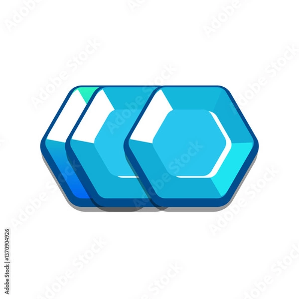 Fototapeta Icon diamonds, gems, casual, cartoon-style. Perfect for games, apps, loot crates, rewards, or in-game purchases.