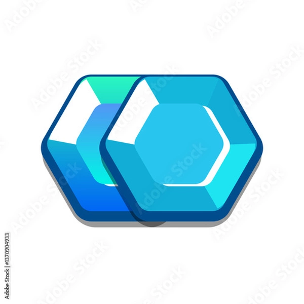 Fototapeta Icon diamonds, gems, casual, cartoon-style. Perfect for games, apps, loot crates, rewards, or in-game purchases.