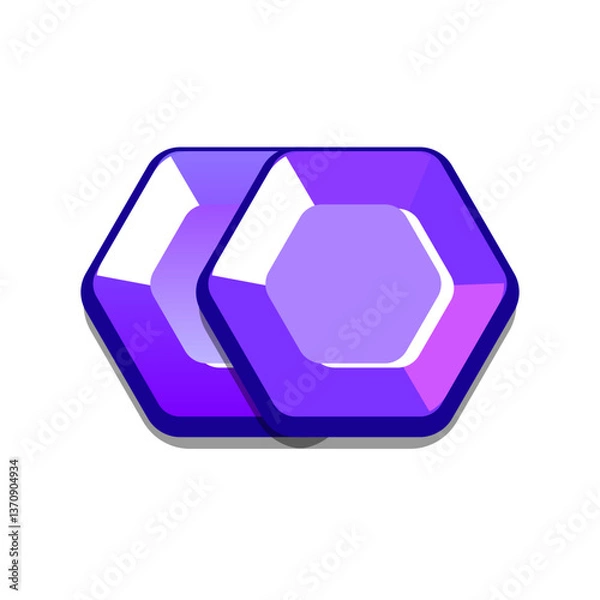 Fototapeta Icon diamonds, gems, casual, cartoon-style. Perfect for games, apps, loot crates, rewards, or in-game purchases.