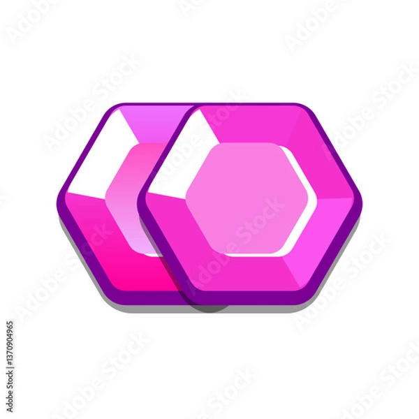 Fototapeta Icon diamonds, gems, casual, cartoon-style. Perfect for games, apps, loot crates, rewards, or in-game purchases.