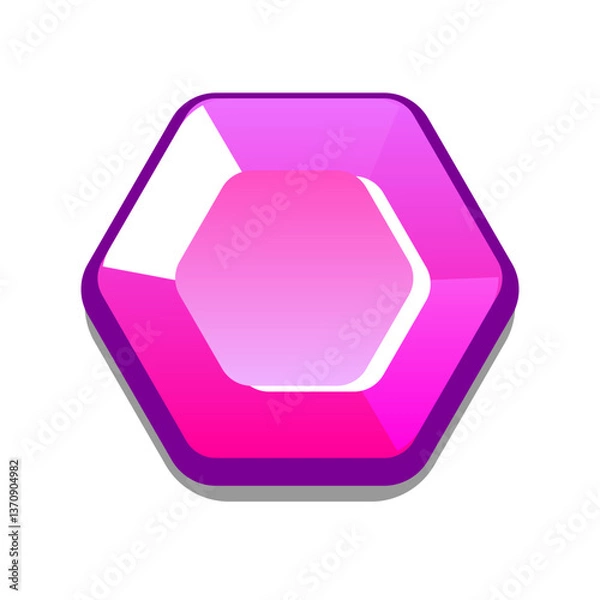 Fototapeta Icon diamonds, gems, casual, cartoon-style. Perfect for games, apps, loot crates, rewards, or in-game purchases.