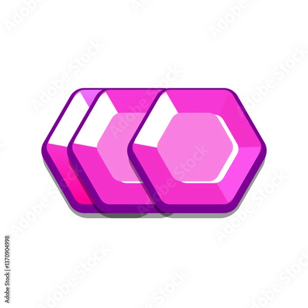 Fototapeta Icon diamonds, gems, casual, cartoon-style. Perfect for games, apps, loot crates, rewards, or in-game purchases.
