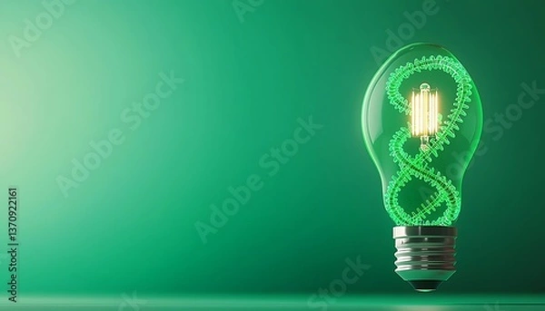 Fototapeta Green Lightbulb Design