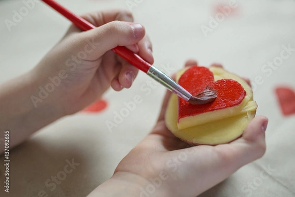 Obraz Potato stamp heart