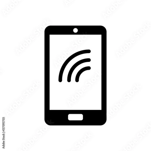 Fototapeta Mobile smartphone technology icon vector illustration graphic design