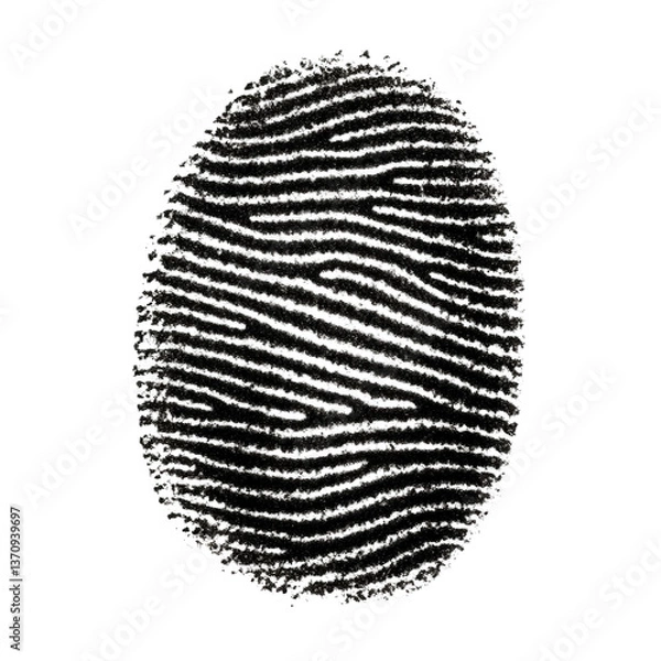 Fototapeta High-Resolution Fingerprint on transparent background