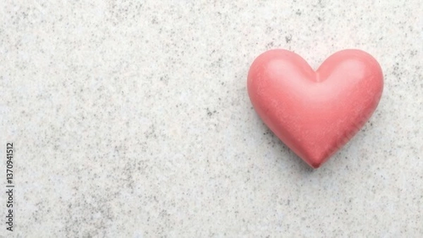 Fototapeta Pink heart shape on a textured surface symbolizing love and affection, perfect for romantic themes and emotional connections, love concept