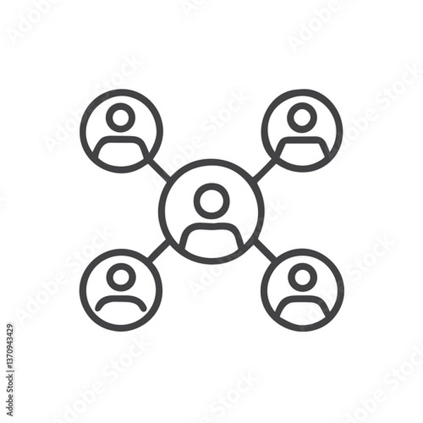 Fototapeta Shared Interests Icon for Dating Apps, Common Hobbies Symbol for Online Dating Platforms to Highlight Compatibility and Connection Points