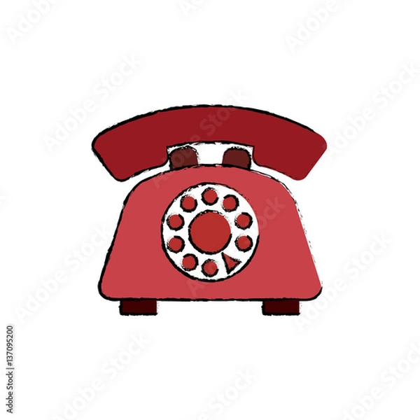 Obraz Telephone communication technology icon vector illustration graphic design