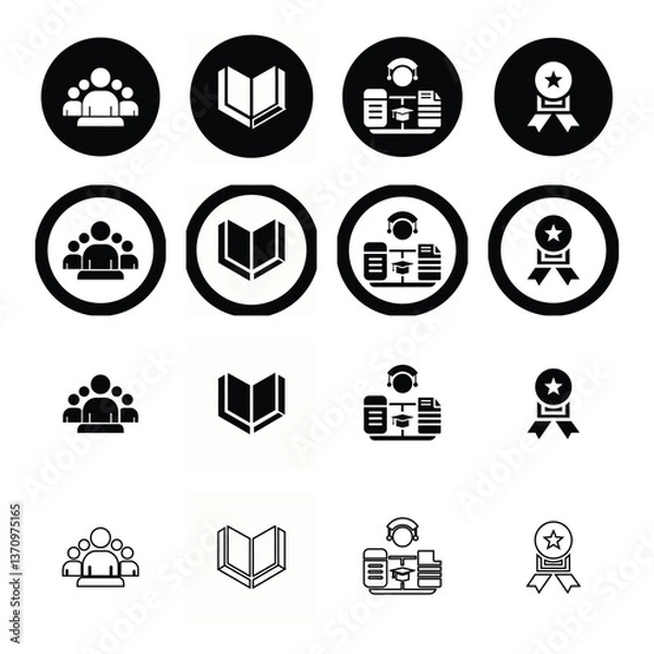 Fototapeta degree icons, general information, and other items on the list.
