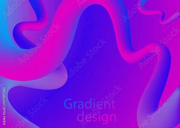 Fototapeta The gradient line. Liquid art of colorful shapes.   Modern colorful design of graceful shapes. Dynamic color flow. A design element