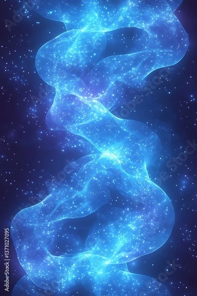 Fototapeta A luminous swirling nebulae comprised of bright sparkling celestial objects