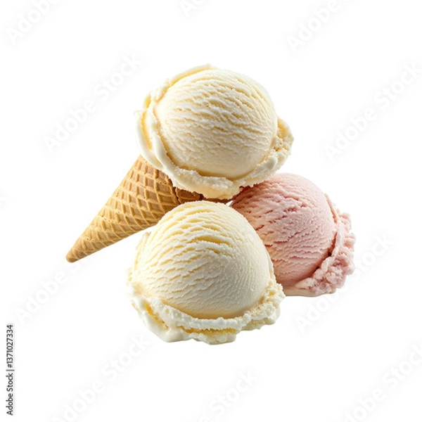 Fototapeta Ice Cream Scoops on transparent background
