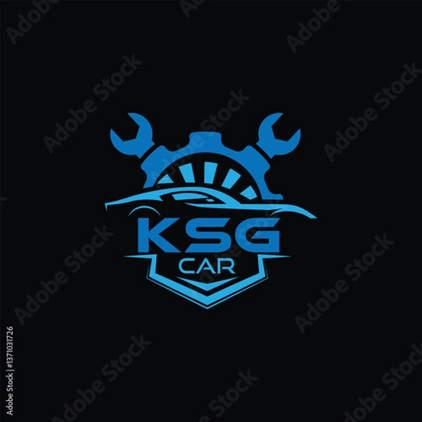 Obraz KSG tech logo design template, KSG tech logo, KSG technology vector