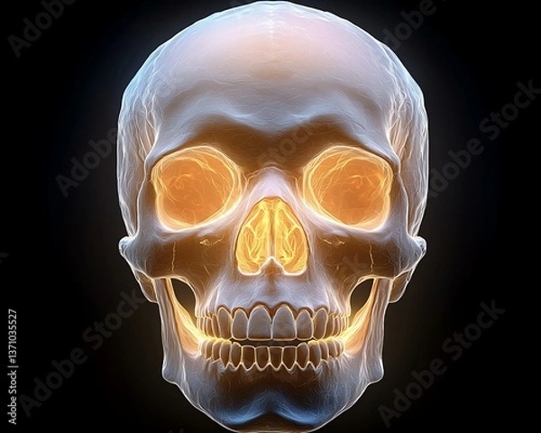 Obraz Glowing Human Skull Anatomy.
