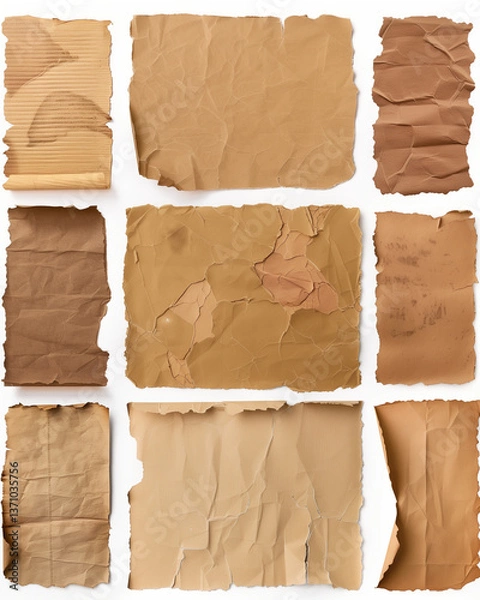 Fototapeta Textured brown paper sheets for backgrounds.