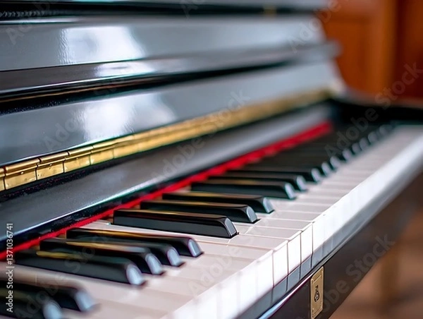 Obraz Grey Piano Keys Close Up.