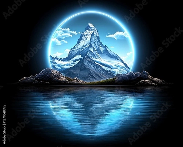 Obraz Mountain Reflection Night Glow