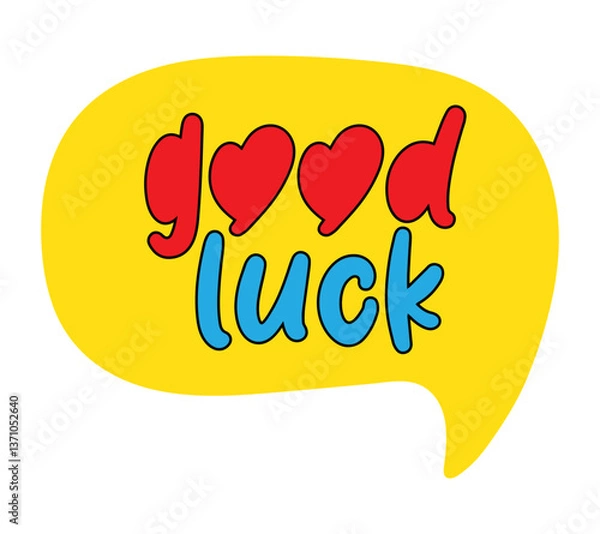 Obraz good luck lettering. vector illustration